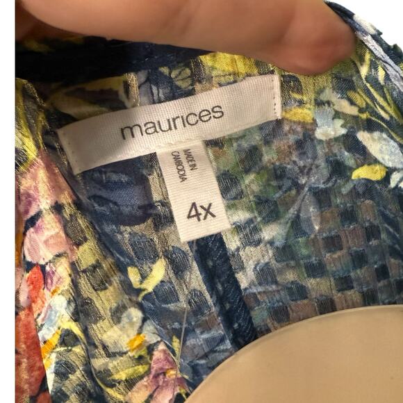 Maurices Beautiful Kimono Size 4X in Blue Floral - Picture 10 of 10